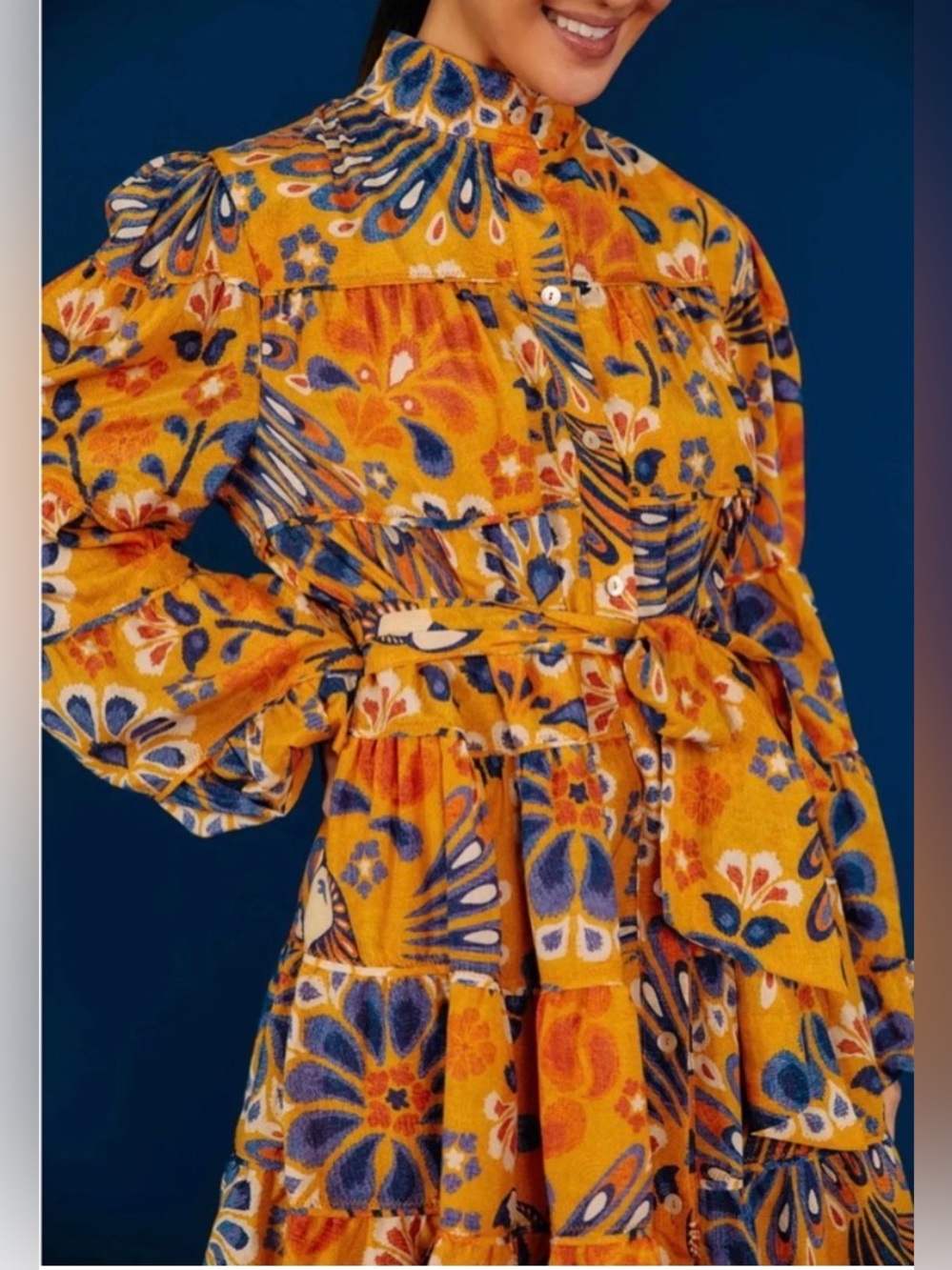 FARM Rio 💛 Pineapple Flower Mini Dress Yellow Large NWT - Picture 12 of 13